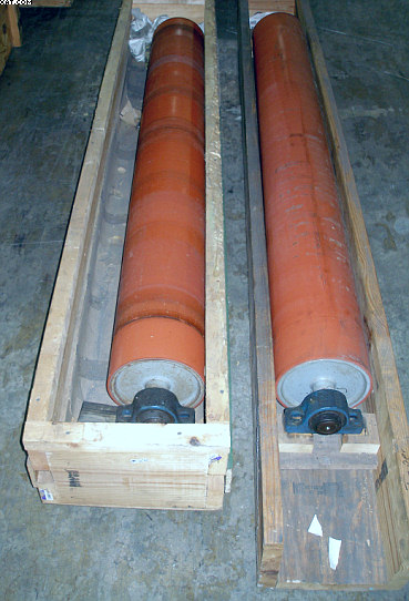 NIP ROLLS, 9" dia x 72" face rubber rolls.